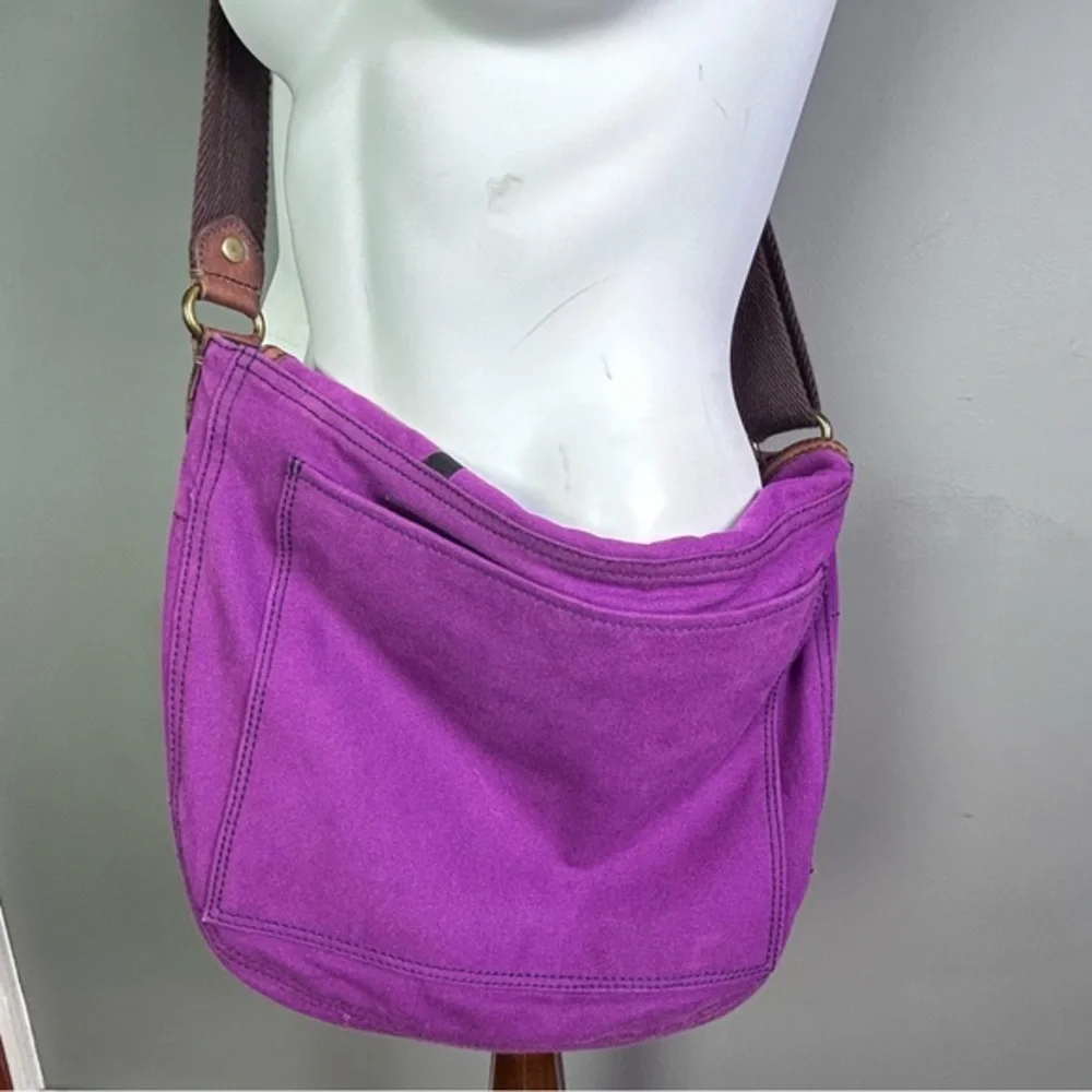 Y2K Lucky Brand messenger satchel bag‎ vtg Purple Hawaiian colorful western